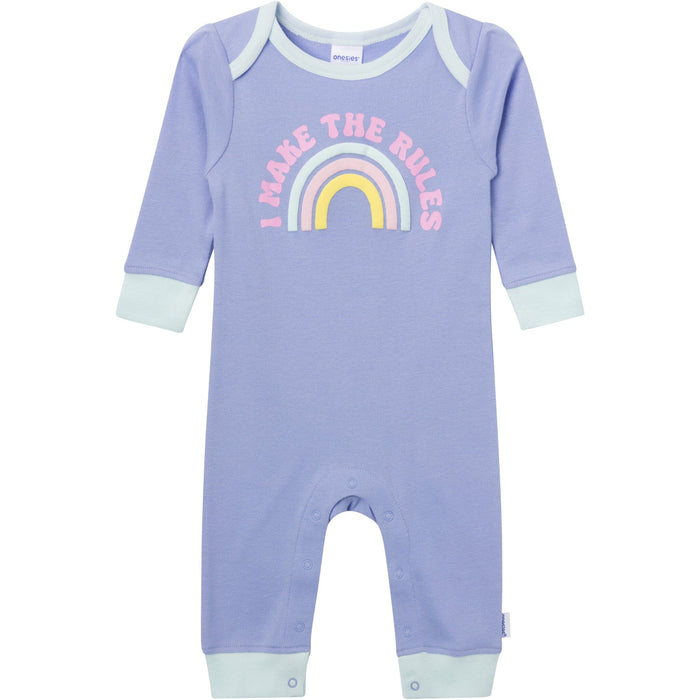 3-Pack Baby Girls Rainbows and Hearts Lap Shoulder Footless Pajamas sleepwear Gerber®