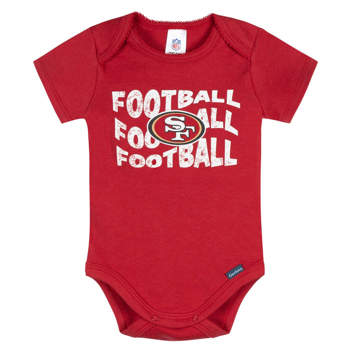 3-Pack Baby Girls 49ers Bodysuit Set Onesies Bodysuits NFL