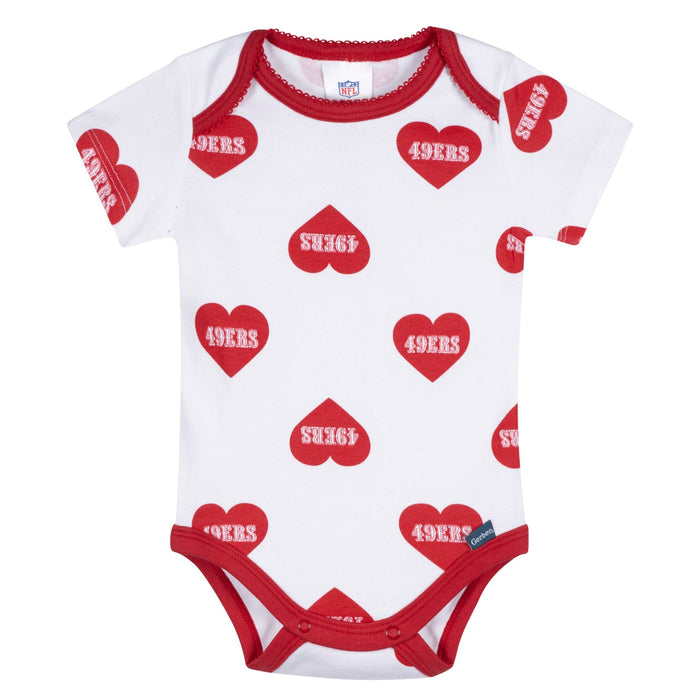 3-Pack Baby Girls 49ers Bodysuit Set Onesies Bodysuits NFL