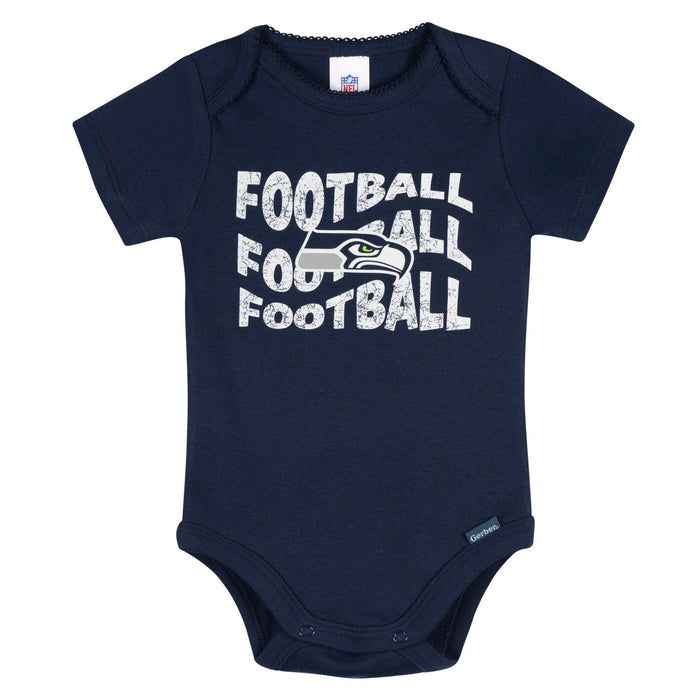 3-Pack Baby Girls Seattle Seahawks Bodysuit Set Onesies Bodysuits NFL