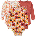 3-Pack Baby Girls Sunflower Long Sleeve Onesies® Bodysuits onesies Gerber®