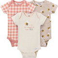 3-Pack Baby Girls Sweet Little Bee Short Sleeve Onesies® Bodysuits Onesies Bodysuits Gerber®