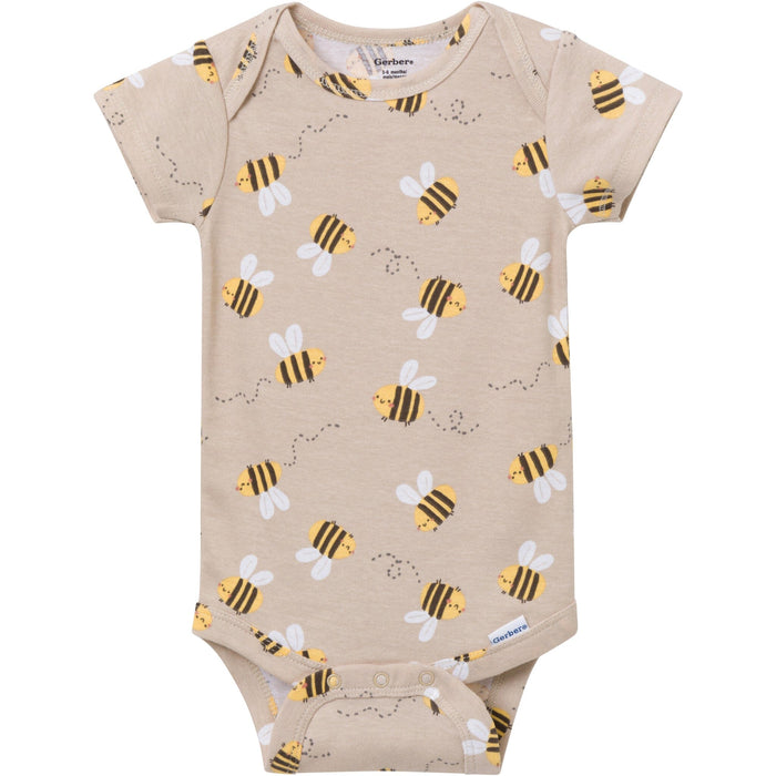 3-Pack Baby Girls Sweet Little Bee Short Sleeve Onesies® Bodysuits Onesies Bodysuits Gerber®