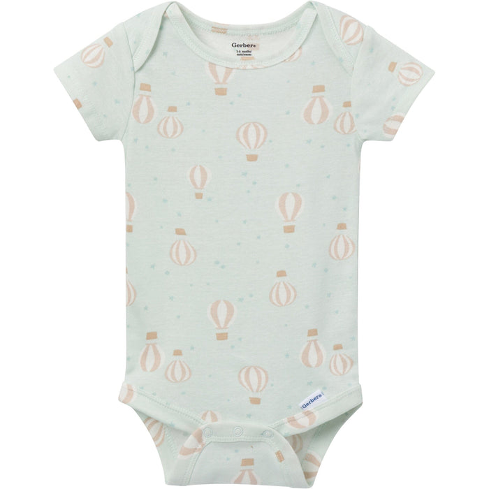 3-Pack Baby Neutral Hot Air Balloon Adventure Short Sleeve Onesies® Bodysuits Onesies Bodysuits Gerber®