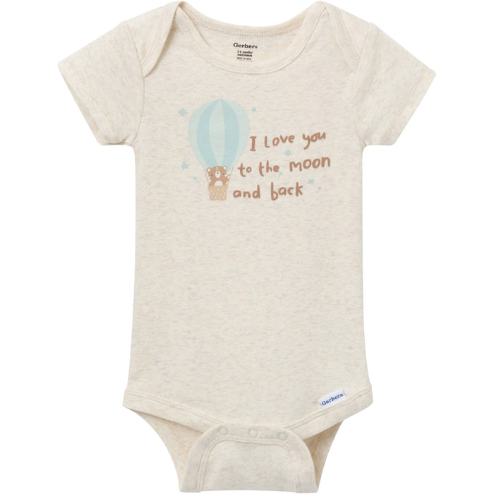 3-Pack Baby Neutral Hot Air Balloon Adventure Short Sleeve Onesies® Bodysuits Onesies Bodysuits Gerber®