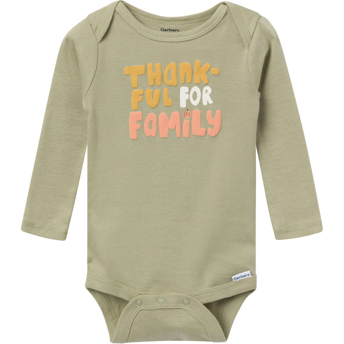 3-Pack Baby Neutral Thankful Long Sleeve Onesies® Bodysuits Onesies Bodysuits Gerber®
