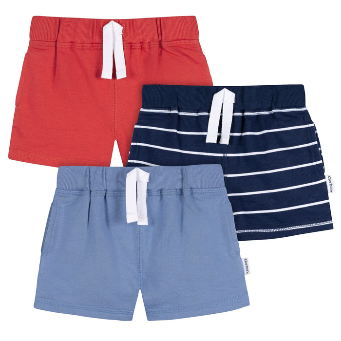 3-Pack Baby & Toddler Boys Blue & Red Knit Shorts Pants & Bottoms Gerber®