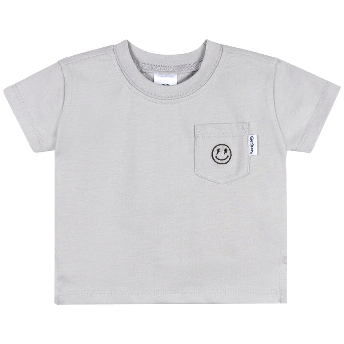 3-Pack Baby & Toddler Boys Black, Gray and White Short Sleeve T-Shirts tops Gerber®