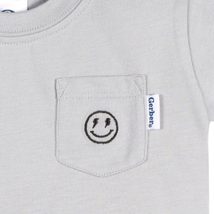 3-Pack Baby & Toddler Boys Black, Gray and White Short Sleeve T-Shirts tops Gerber®