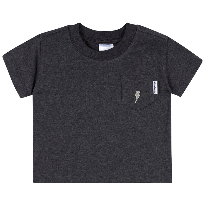 3-Pack Baby & Toddler Boys Black, Gray and White Short Sleeve T-Shirts tops Gerber®