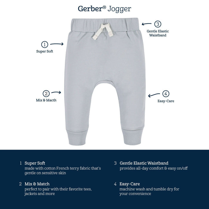 3-Pack Baby & Toddler Boys Green & Black Premium Jogger-Gerber Childrenswear