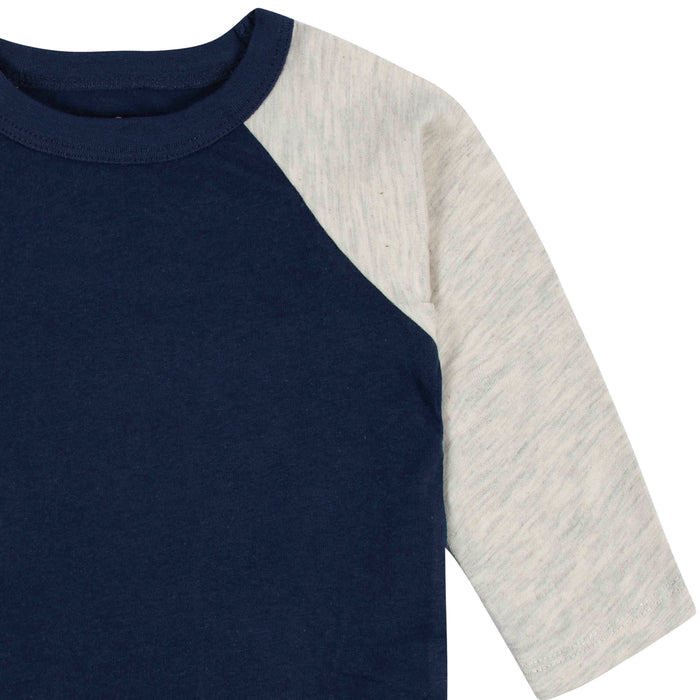 3-Pack Baby & Toddler Boys Royal Blues Long Sleeve Baseball Tees-Gerber Childrenswear
