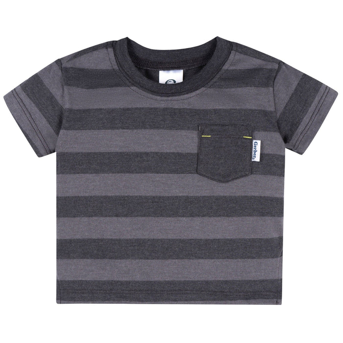 3-Pack Baby & Toddler Boys Blue and Gray Short Sleeve T-Shirts tops Gerber®