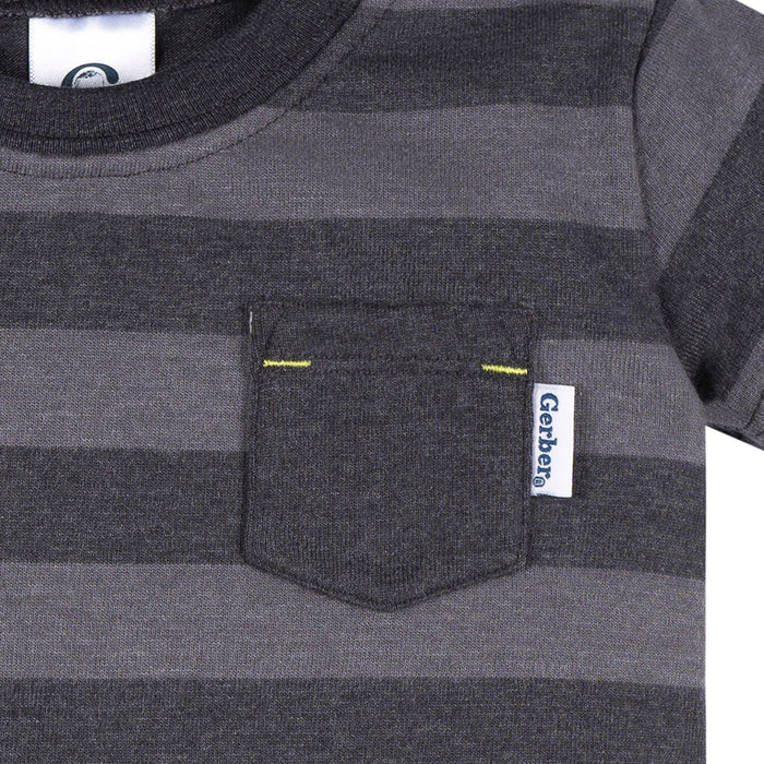 3-Pack Baby & Toddler Boys Blue and Gray Short Sleeve T-Shirts tops Gerber®