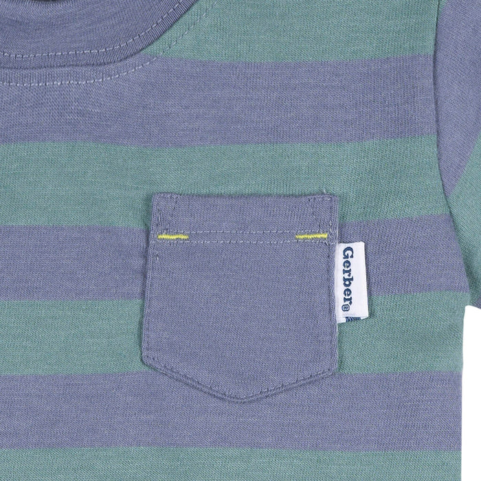 3-Pack Baby & Toddler Boys Blue and Gray Short Sleeve T-Shirts tops Gerber®