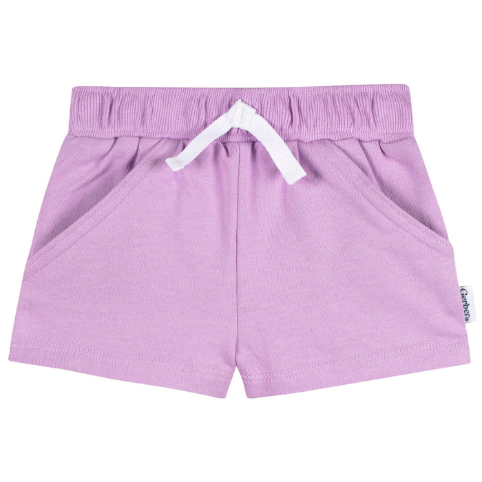 3-Pack Baby & Toddler Girls Coral Floral Knit Shorts Pants & Bottoms Gerber®