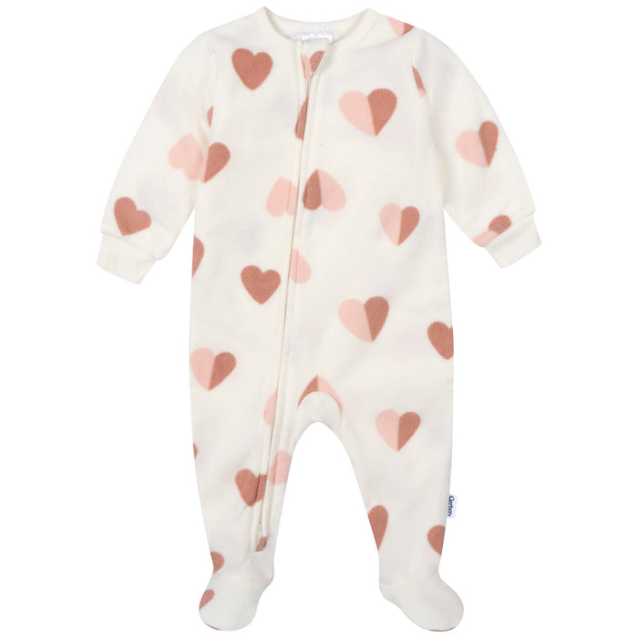 3-Pack Baby & Toddler Girls Hearts Footed Fleece Pajamas Sleepwear Gerber®