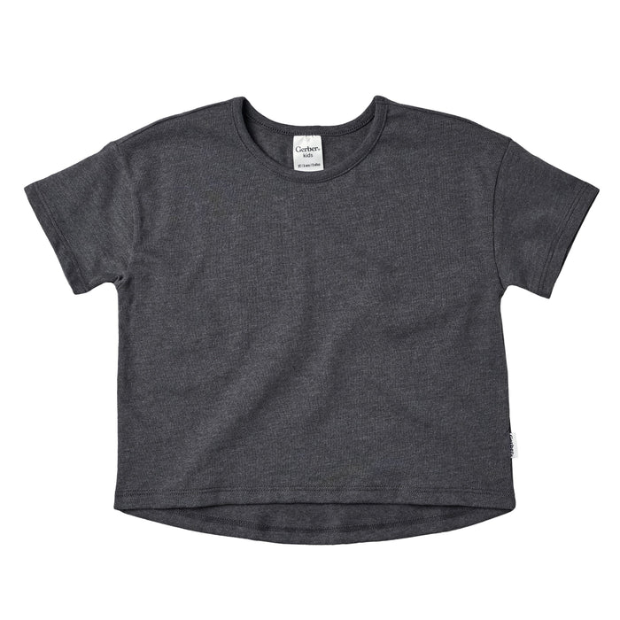 3-Pack Baby & Toddler Girls Ivory, Black, and Pink Short Sleeve Shirts tops Gerber®
