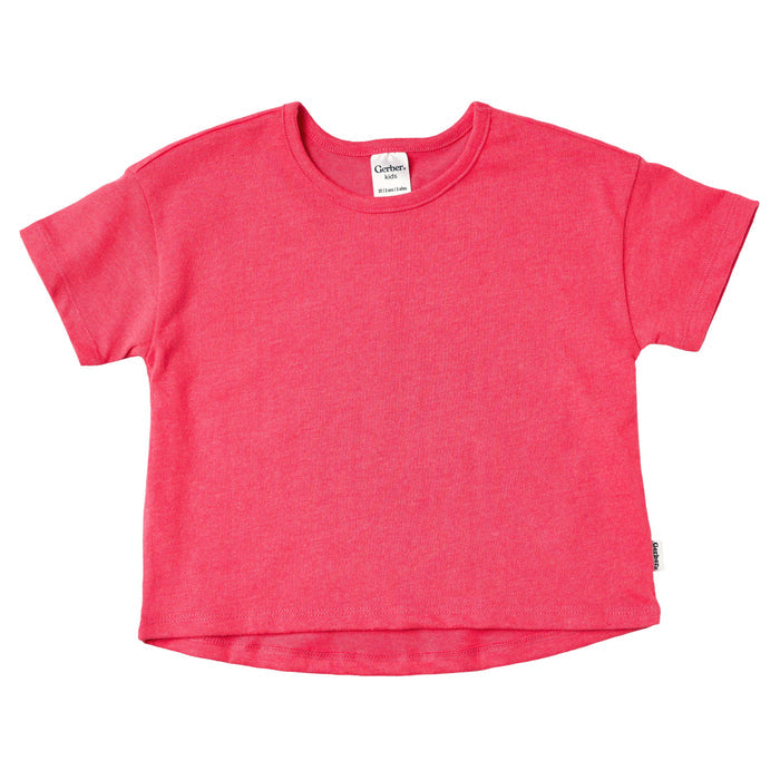 3-Pack Baby & Toddler Girls Ivory, Black, and Pink Short Sleeve Shirts tops Gerber®