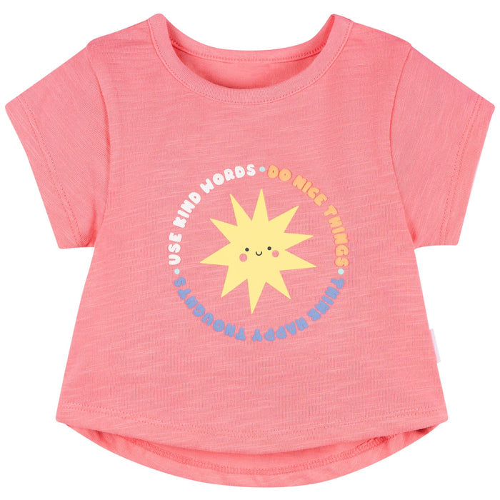 3-Pack Baby & Toddler Girls Pink, Blue and White Short Sleeve T-Shirts tops Gerber®
