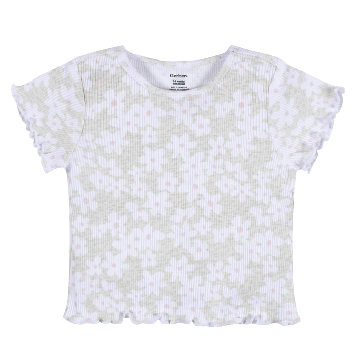3-Pack Baby & Toddler Girls Sweet Florals Short Sleeve Tees-Gerber Childrenswear