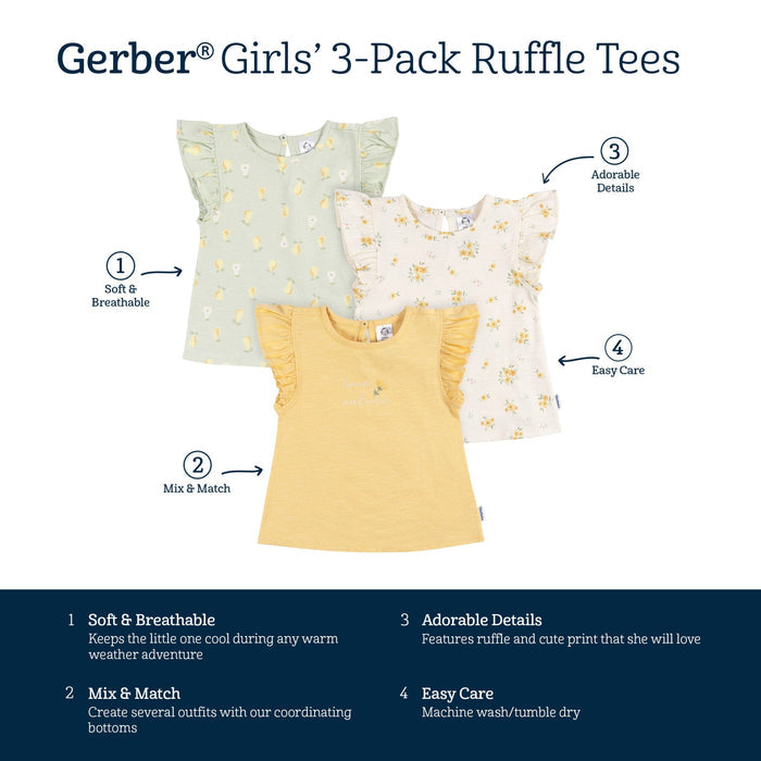 3-Pack Infant and Toddler Girls Love Nature T-Shirts