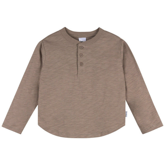 3-Pack Infant & Toddler Boys Green/Brown/Oatmeal Long Sleeve Shirts Tops Gerber®