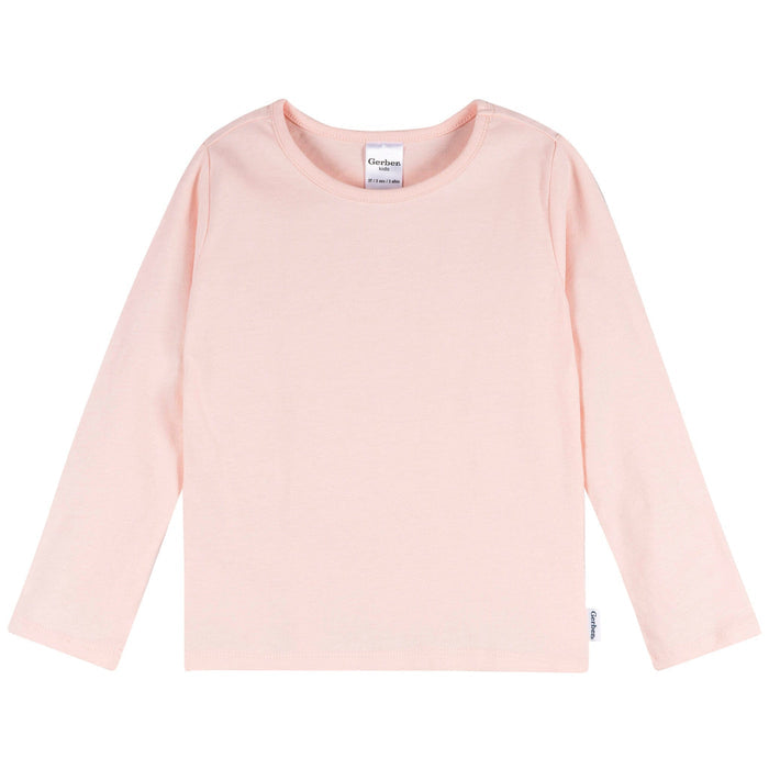 3-Pack Infant & Toddler Girls Green/Pink/Coral Long Sleeve Shirts Tops Gerber®