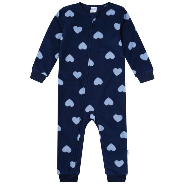 3-Pack Baby & Toddler Girls Hearts Footless Fleece Pajamas Sleepwear Gerber®