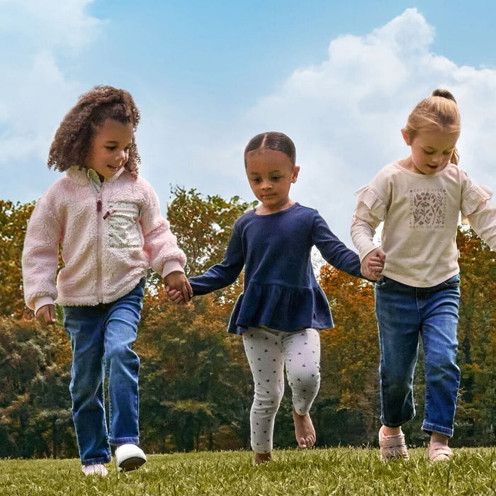3-Pack Infant & Toddler Girls Navy, Oatmeal & Pink Long Sleeve Shirts tops Gerber®