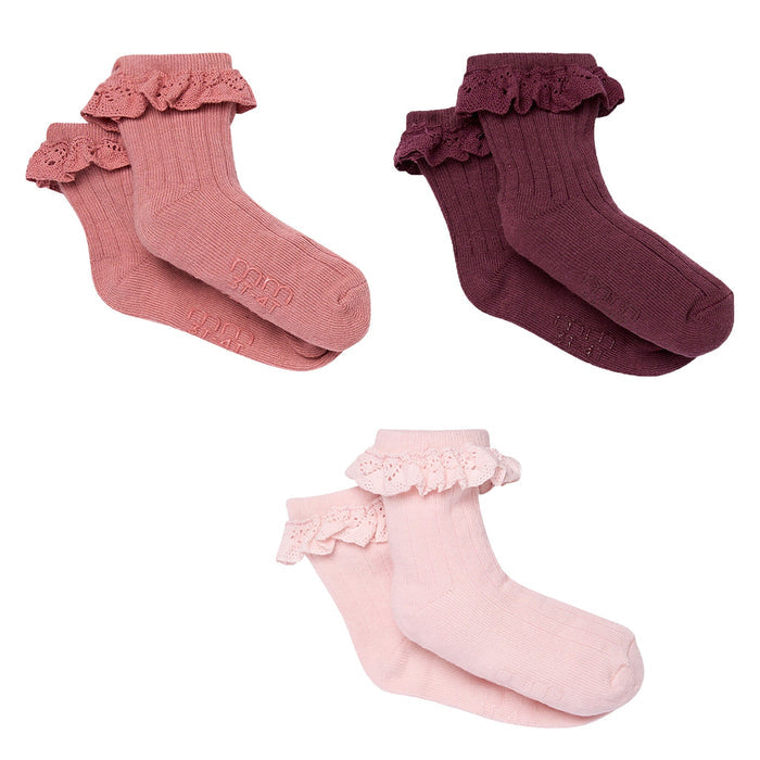 3-Pack Toddler Girls Pink Lace Socks socks modern moments™ by Gerber®