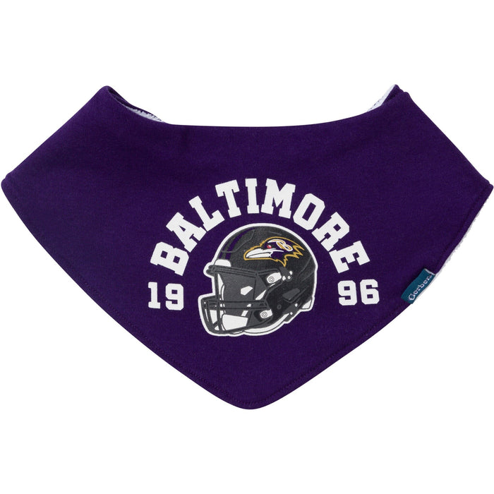3-Pack Baby Neutral Baltimore Ravens Bibs and Burp Cloth Set NFL NFL