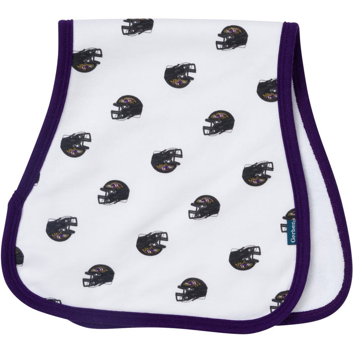 3-Pack Baby Neutral Baltimore Ravens Bibs and Burp Cloth Set NFL NFL