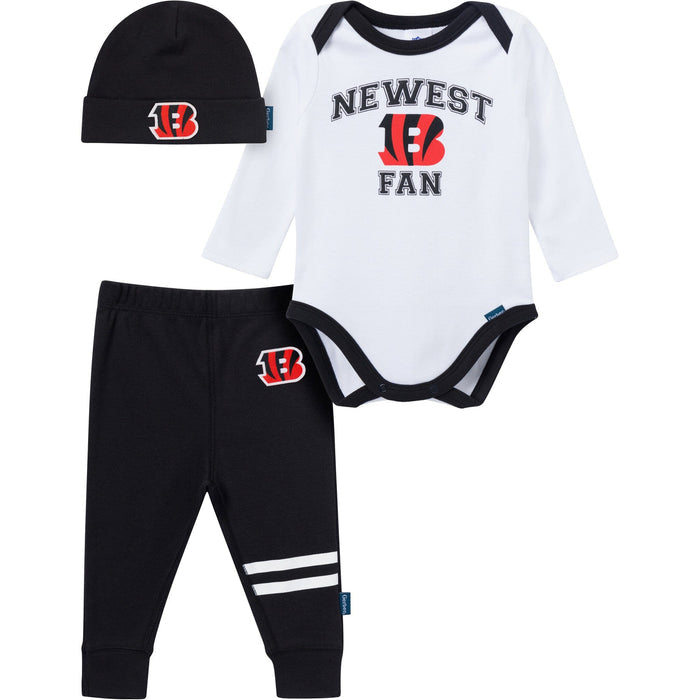 3-Piece Baby Boys Cincinatti Bengals Bodysuit, Active Pant and Cap Outfits & Sets NFL