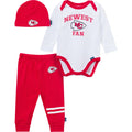3-Piece Baby Boys Kansas City Chiefs Bodysuit, Active Pant and Cap Outfits & Sets NFL