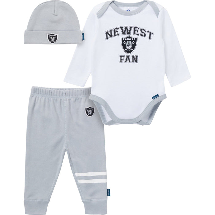 3-Piece Baby Boys Las Vegas Raiders Bodysuit, Active Pant and Cap Outfits & Sets NFL