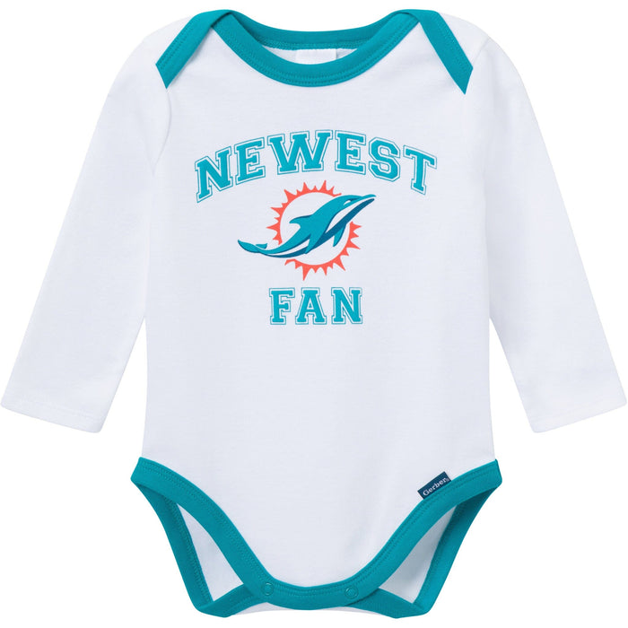 3-Piece Baby Boys Miami Dolphins Bodysuit, Active Pant and Cap Outfits & Sets NFL