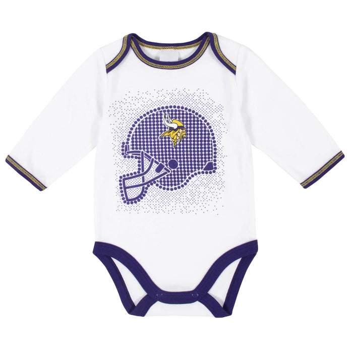 Minnesota Vikings 3-Piece Baby Boys Bodysuit, Pant, and Cap Set-Gerber Childrenswear