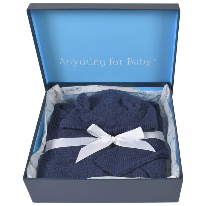 3-Piece Baby Boys Navy Knit Outfit & Blanket Set-Gerber Childrenswear