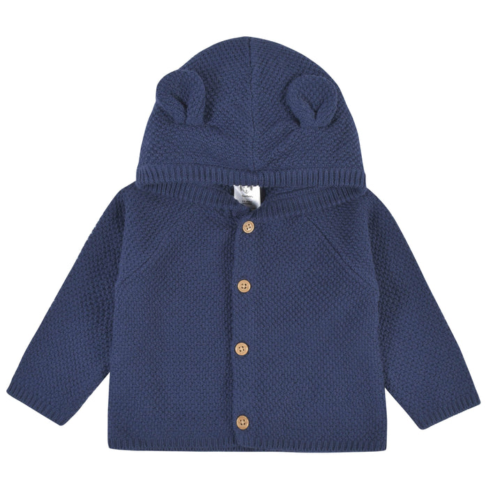 3-Piece Baby Boys Navy Knit Outfit & Blanket Set-Gerber Childrenswear