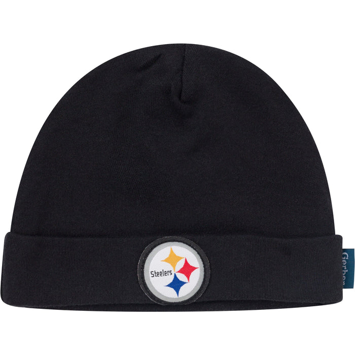 3-Piece Baby Boys Pittsburgh Steelers Bodysuit, Active Pant and Cap Outfits & Sets NFL