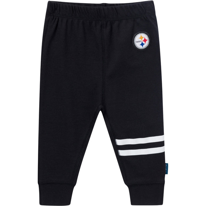 3-Piece Baby Boys Pittsburgh Steelers Bodysuit, Active Pant and Cap Outfits & Sets NFL