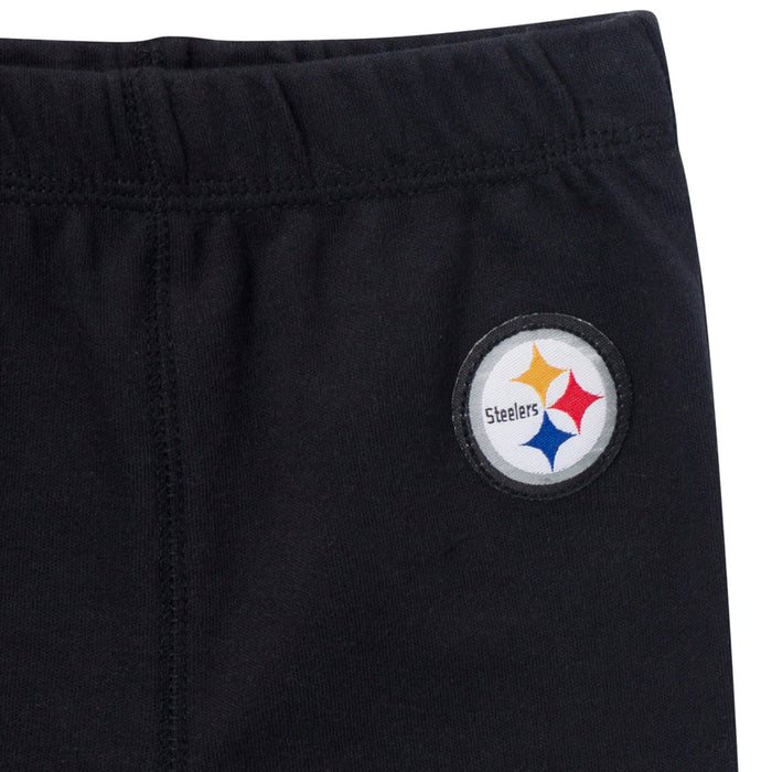 3-Piece Baby Boys Pittsburgh Steelers Bodysuit, Active Pant and Cap Outfits & Sets NFL
