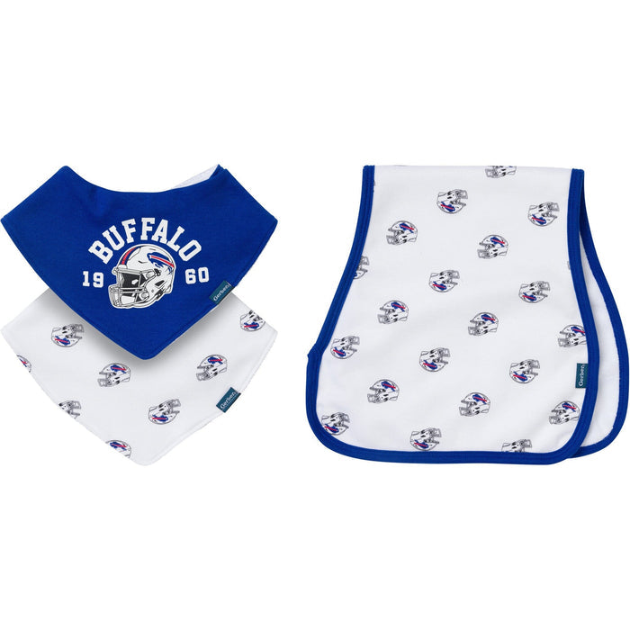 3-Pack Baby Neutral Buffalo Bills Bibs and Burp Cloth Set NFL NFL