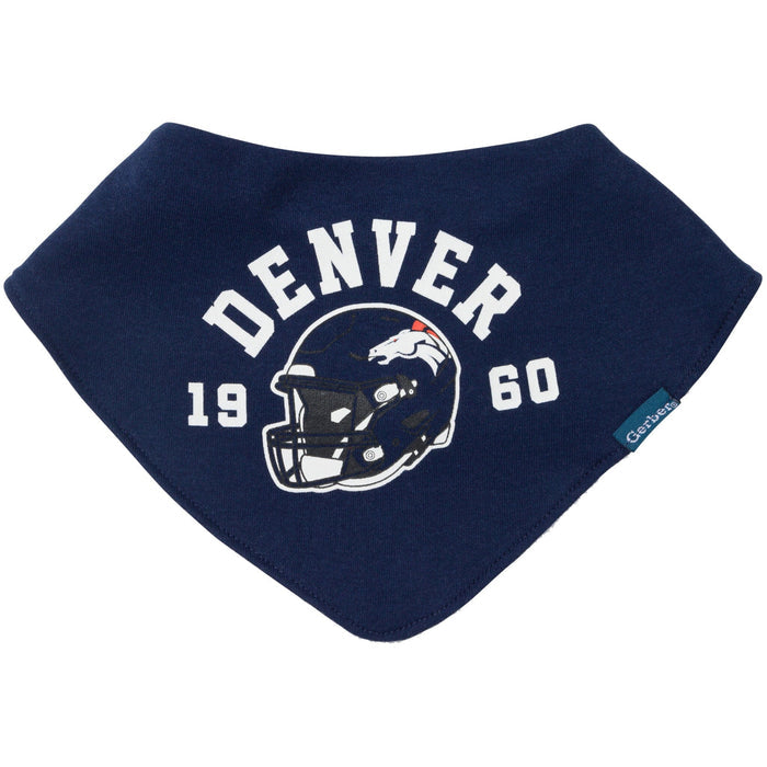3-Pack Baby Neutral Denver Broncos Bibs and Burp Cloth Set NFL NFL