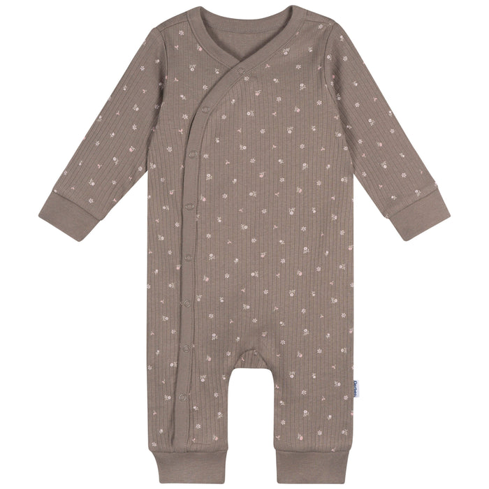 3-Piece Girls Flowers Footless Pajamas, Swaddle, and Headband Bundle Bundle Gerber Childrenswear