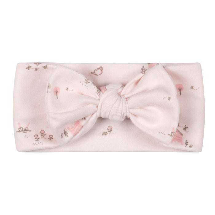 3-Piece Girls Flowers Footless Pajamas, Swaddle, and Headband Bundle Bundle Gerber Childrenswear