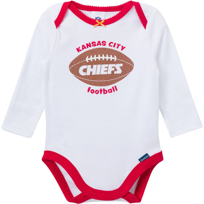 3-Piece Baby Girls Kansas City Chiefs Bodysuit, Pants & Headband Set Outfits & Sets NFL