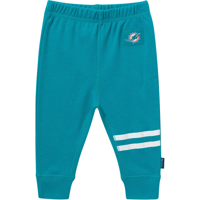 3-Piece Baby Girls Miami Dolphins Bodysuit, Pants & Headband Set Outfits & Sets NFL