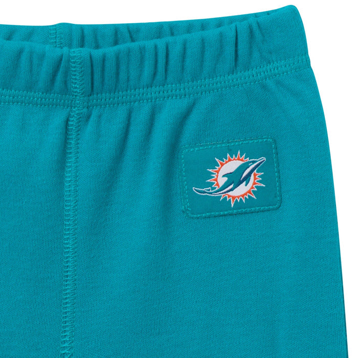 3-Piece Baby Girls Miami Dolphins Bodysuit, Pants & Headband Set Outfits & Sets NFL